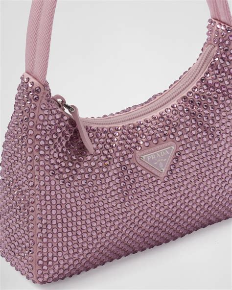 sparkly yellow prada bag|Prada pink rhinestone bag.